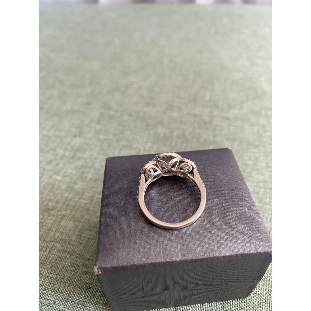 Brilliance Fine Jewelry Sterling Silver Diamond 3-Stone Halo Ring Size 7 NWT - Picture 8 of 9